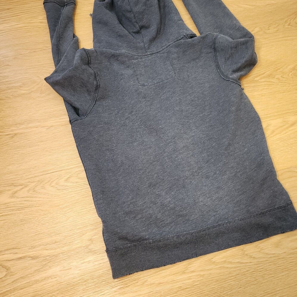 Abercrombie & Fitch Full Zip Hoodie Mens M Muscle Irregular Blue Spell Out Y2K - Picture 11 of 13
